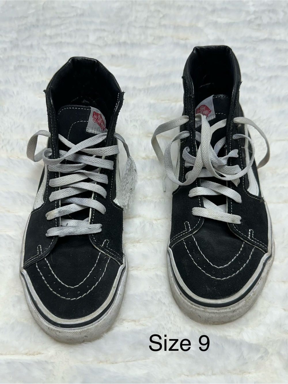 Vans Black and White High-Top Skate Sneakers